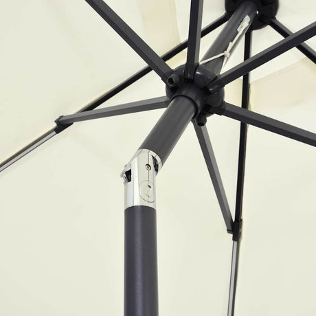 Vidaxl Parasol z oświetleniem LED i aluminiowym biegunem 300 cm Sandy White