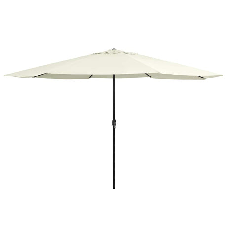 Vidaxl Parasol z metalowym biegunem 390 cm piaskowym białym