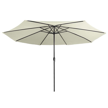 Vidaxl Parasol z metalowym biegunem 390 cm piaskowym białym