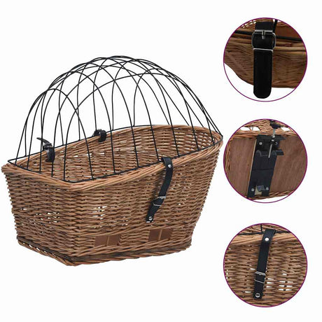 Koszyk rowerowy vidaxl do bagażnika 55x31x36 cm naturalne wierzby
