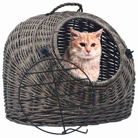 Vidaxl Cat Nośnik 50x42x40 cm naturalny wierzby drewniana szarość
