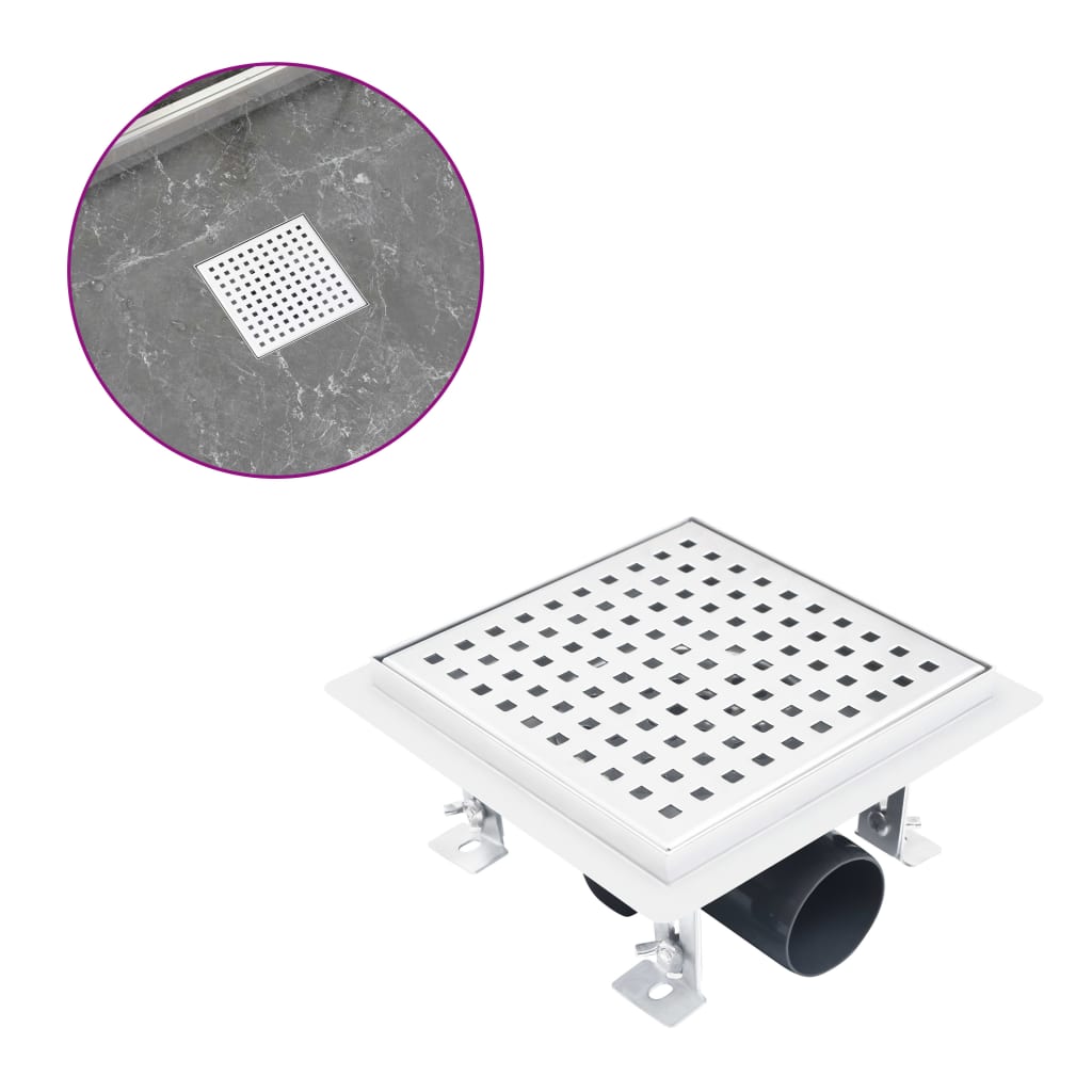 Vidaxl Shower Drain 18x18 cm stal nierdzewna