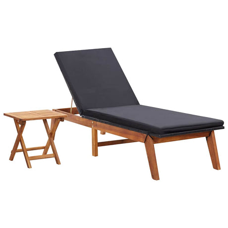 Vidaxl ligbed met tafel poly rattan en massief acaciahout