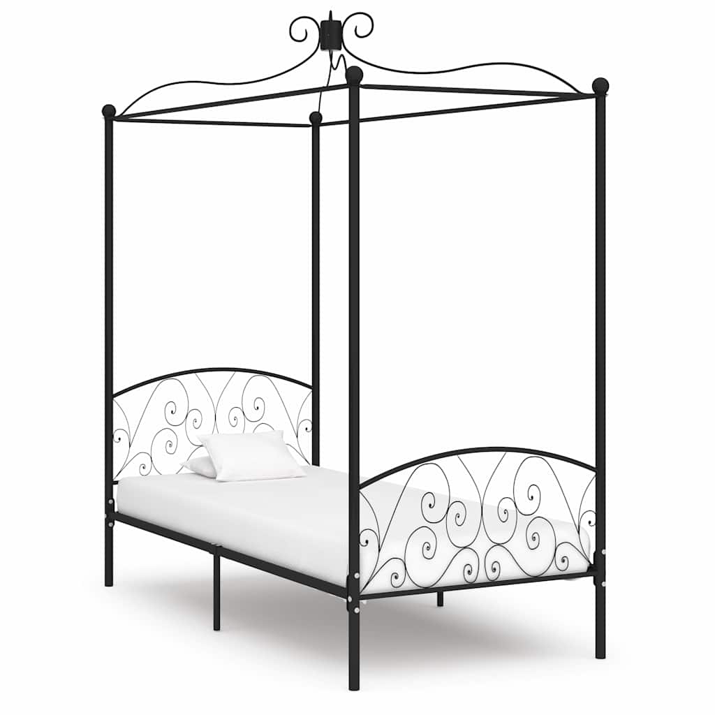 Vidaxl hemelbedframe metaal zwart 90x200 cm