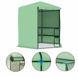 Vidaxl tuinkas z półkami 227x223 cm stal