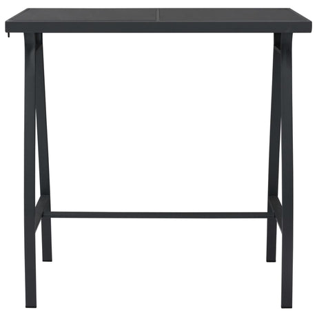 Vidaxl tuinbartafel 110x60x110 cm gehard glas zwart