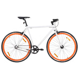 Rower vidaxl z stałym biegiem 700 c 59 cm biały i pomarańczowy