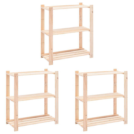 Regały magazynowe Vidaxx 3-warstwowe 3 szt. 80x38x90 cm lite drewno sosnowe 150 kg