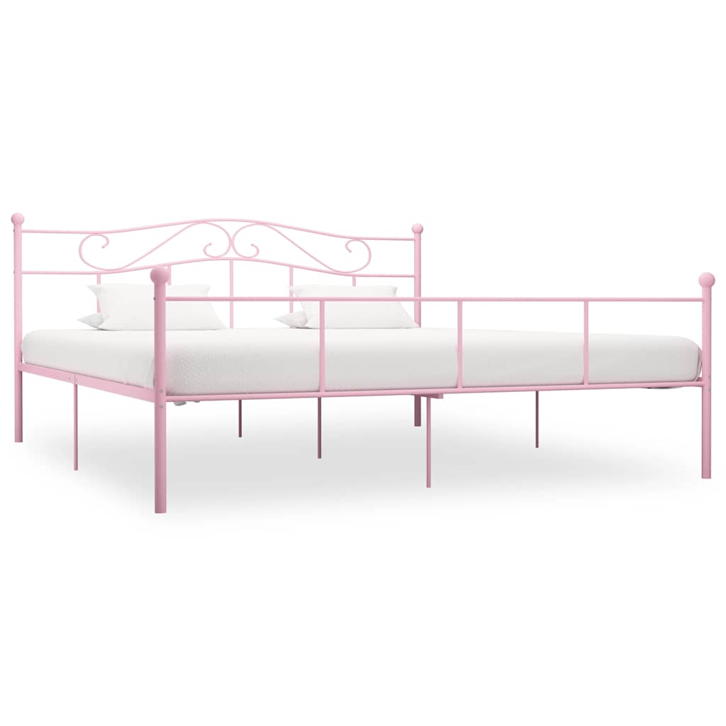 Vidaxl bedframe metaal roze 200x200 cm