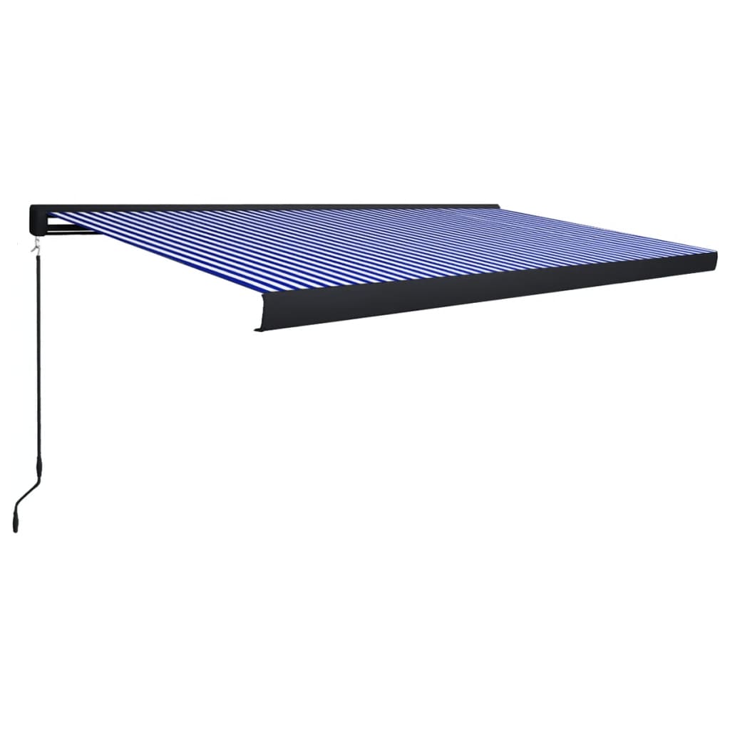 Vidaxl luifel ręcznie 500x300 cm niebiesko -biały