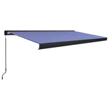 Vidaxl luifel ręcznie 500x300 cm niebiesko -biały