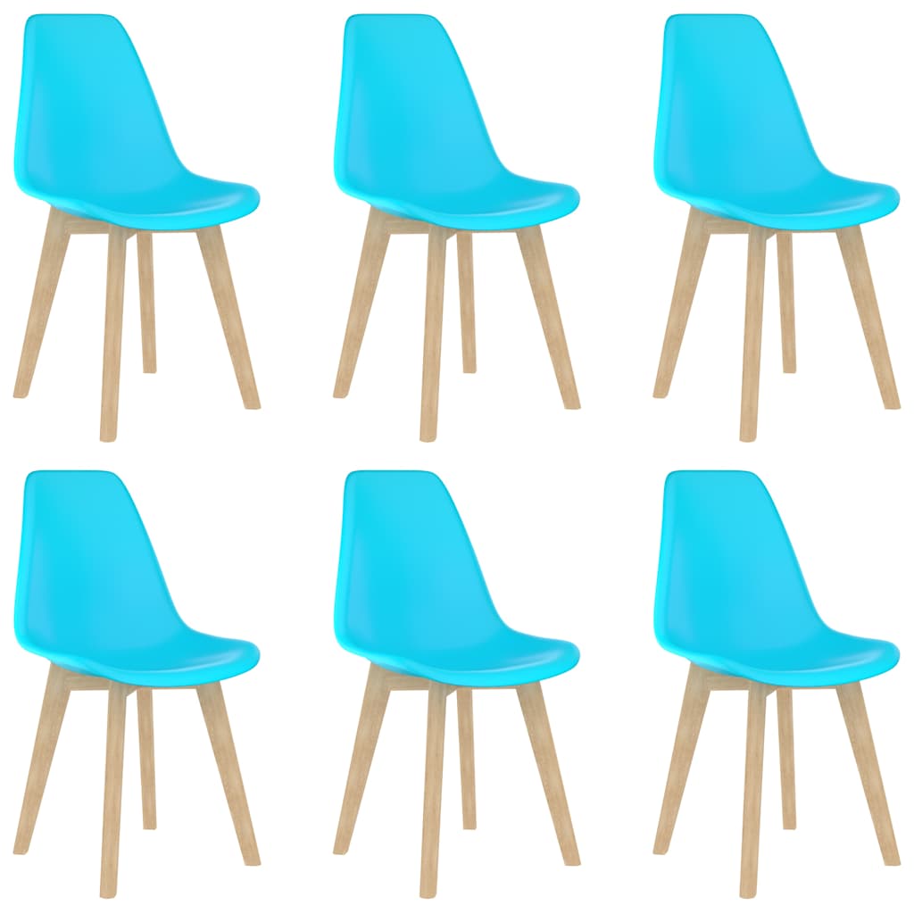 Vidaxl eetkamerstoelen 6 st kunststof blauw