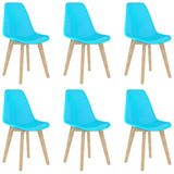 Vidaxl eetkamerstoelen 6 st kunststof blauw