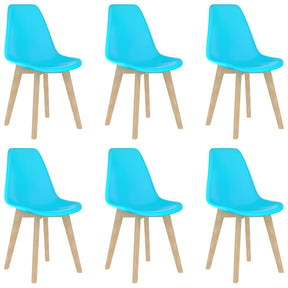 Vidaxl eetkamerstoelen 6 st kunststof blauw