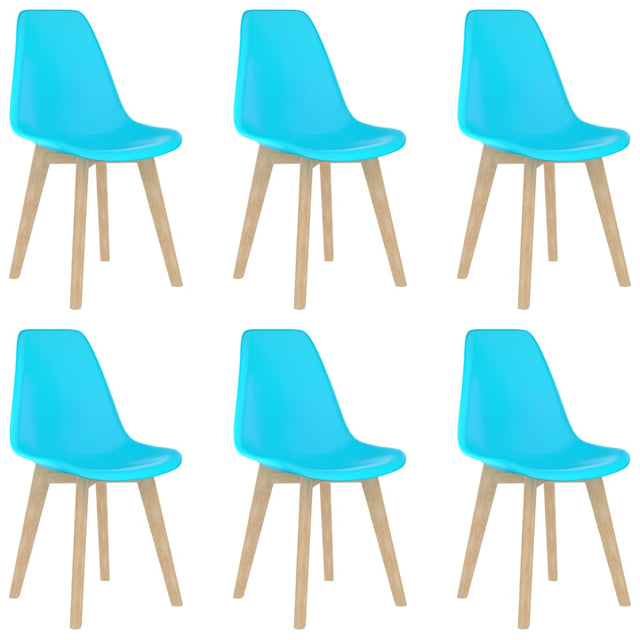 Vidaxl eetkamerstoelen 6 st kunststof blauw