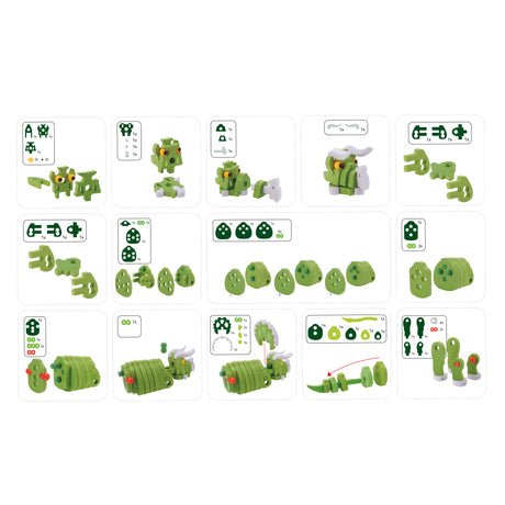 Puzzle rzemieślnicze Toi-zabawki tricera junior 25,8 cm zielone, 59 elementów