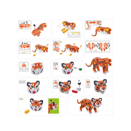 Toi-toys Puzzle 3D tygrys junior 31,5 cm pianka pomarańczowa 121 elementów