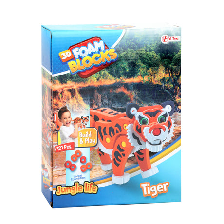 Toi-toys Puzzle 3D tygrys junior 31,5 cm pianka pomarańczowa 121 elementów