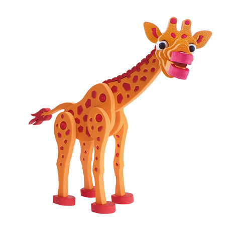 Toi-toys Puzzle 3D żyrafa junior 31,5 cm pianka pomarańczowa 104 szt.