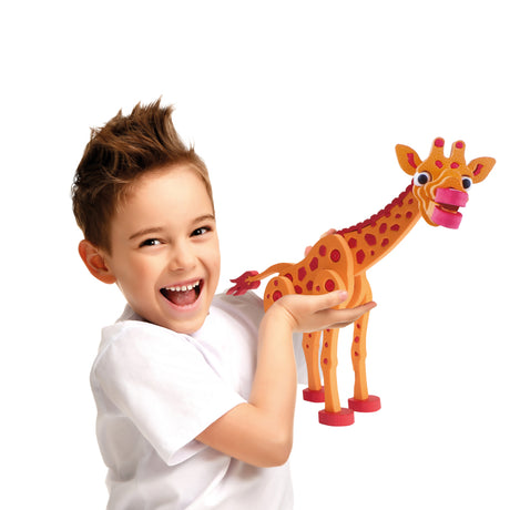 Toi-toys Puzzle 3D żyrafa junior 31,5 cm pianka pomarańczowa 104 szt.