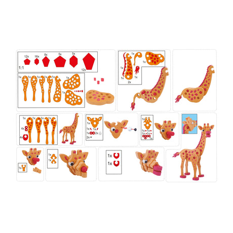Toi-toys Puzzle 3D żyrafa junior 31,5 cm pianka pomarańczowa 104 szt.