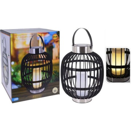 Pro ogrodowa lampa solarna LED w kolorze czarnym