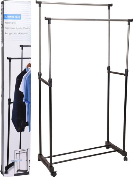 Stojak na roztwory do przechowywania z kół podwójnie 80x42x (90-160) cm