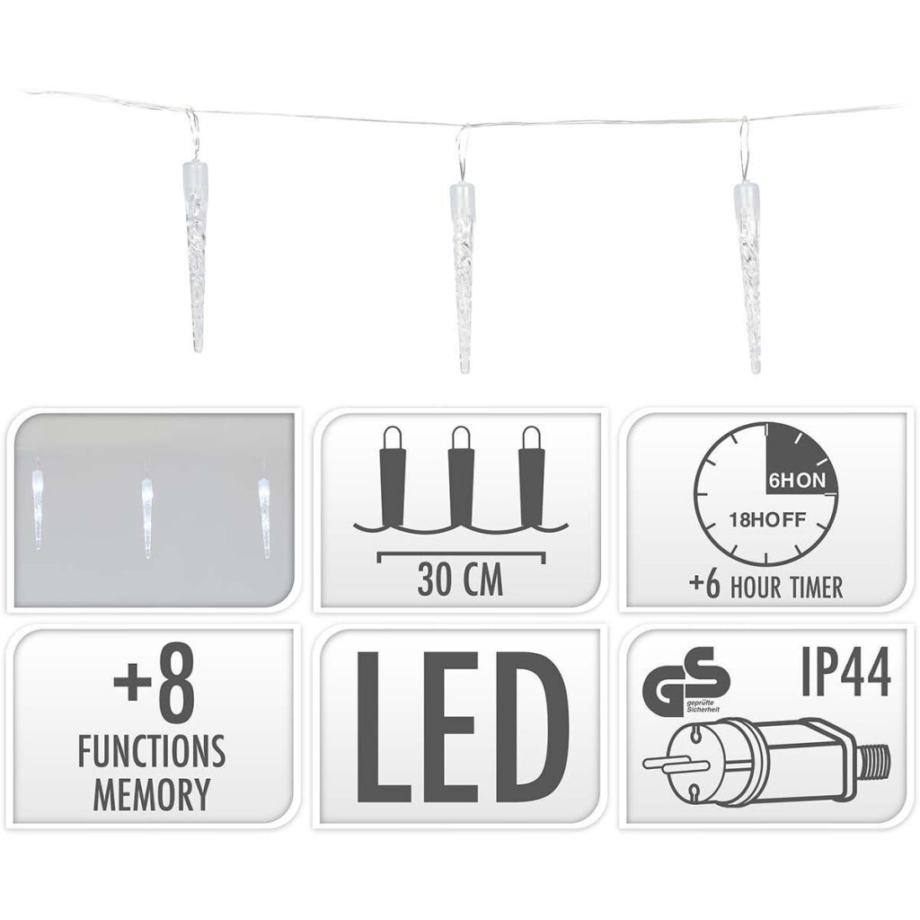 S.I.A. S.I.A. Lampki choinkowe Sople 6M 40 diod LED IP44 + Timer