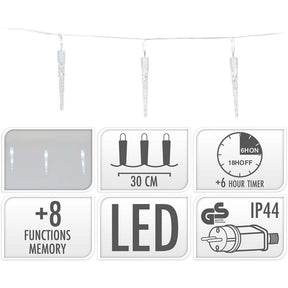 S.I.A. S.I.A. Lampki choinkowe Sople 6M 40 diod LED IP44 + Timer