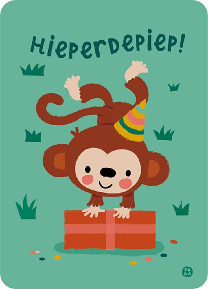 Jungle ansichtkaart. hieperdepiep. (5 st