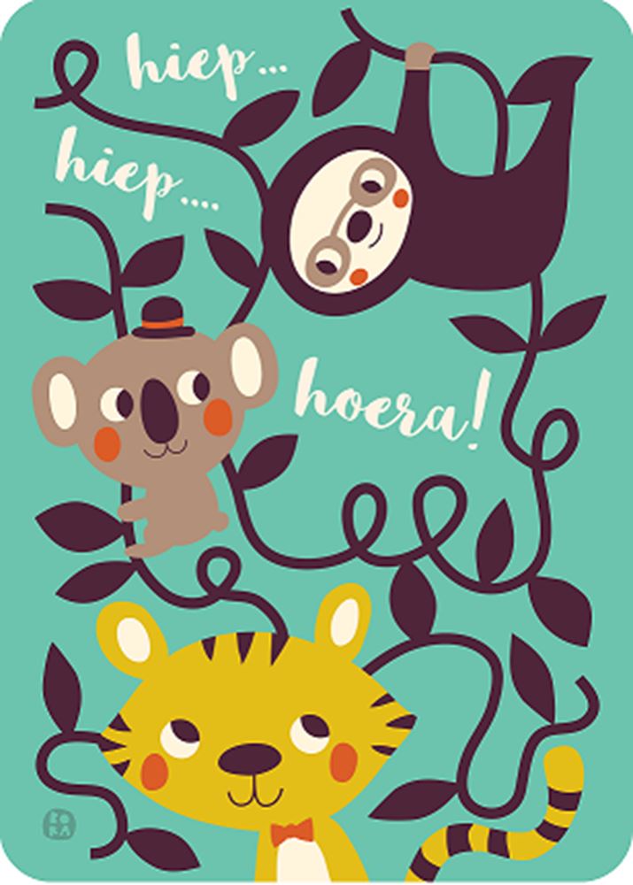 Bora koala en luiaard feest ansichtkaart