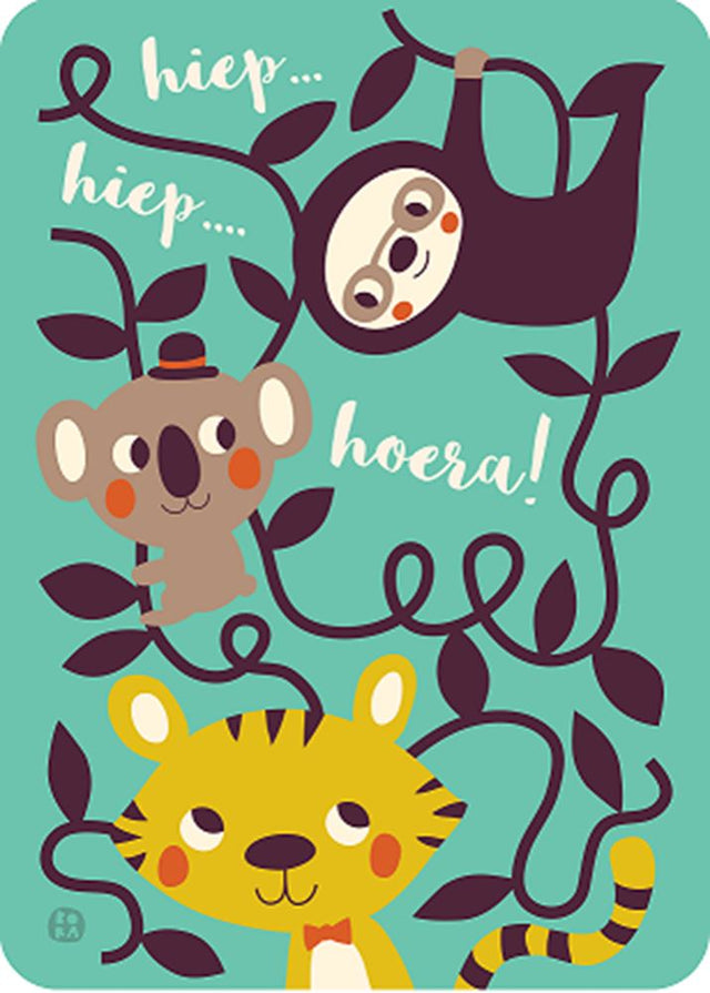 Bora koala en luiaard feest ansichtkaart