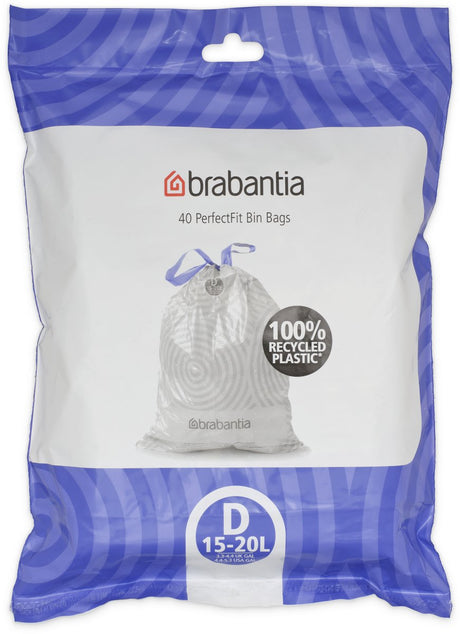 Worki na śmieci Brabantia Perfectfit - 15 20 l - kod d - 40 sztuk