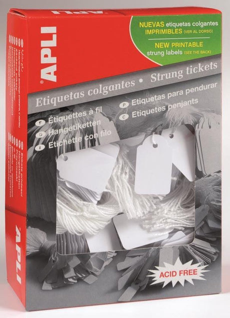 Zawieszki Apli białe 13 x 20 mm (1000 szt.)