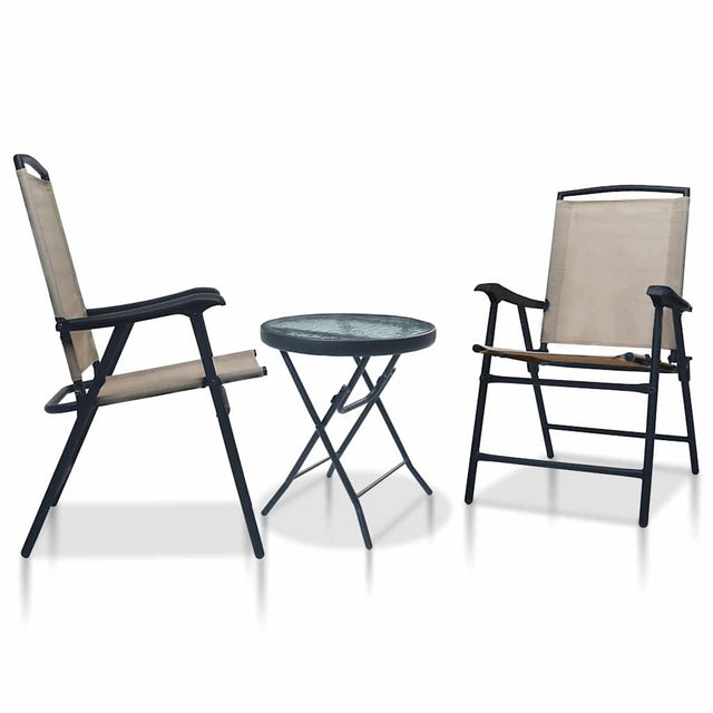 Vidaxl 3-delige bistroset staal taupe