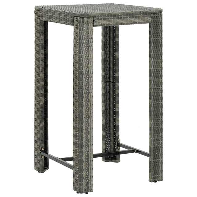 Vidaxl tuinbartafel 60,5x60,5x110,5 cm poly rattan grijs