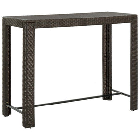 Vidaxl tuinbartafel 140,5x60,5x110,5 cm poly rattan bruin