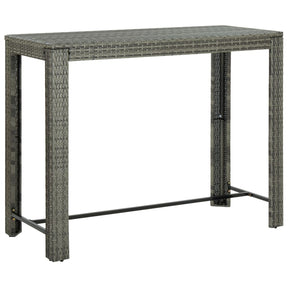 Vidaxl tuinbartafel 140,5x60,5x110,5 cm poly rattan grijs
