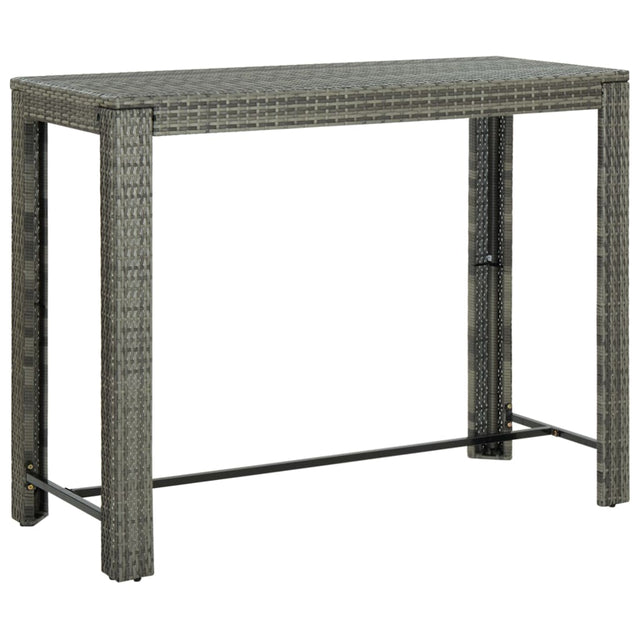 Vidaxl tuinbartafel 140,5x60,5x110,5 cm poly rattan grijs