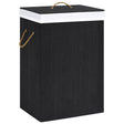 Vidaxl pralni koszyk z 2 przedziałami 72 L Bamboo Black
