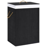 Vidaxl pralni koszyk z 2 przedziałami 72 L Bamboo Black