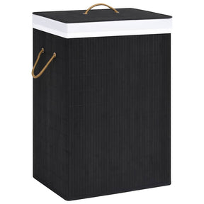 Vidaxl pralni koszyk z 2 przedziałami 72 L Bamboo Black