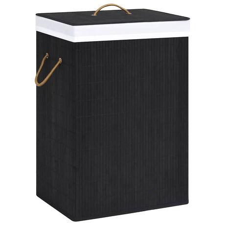 Vidaxl pralni koszyk z 2 przedziałami 72 L Bamboo Black