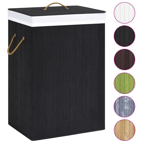 Vidaxl pralni koszyk z 2 przedziałami 72 L Bamboo Black