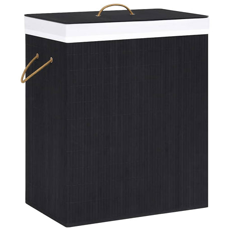 Vidaxl pralni kosz z 1 pudełkiem 83 L Bamboo Black