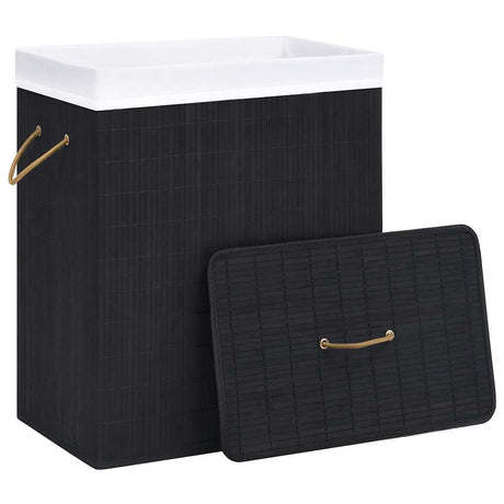 Vidaxl pralni kosz z 1 pudełkiem 83 L Bamboo Black