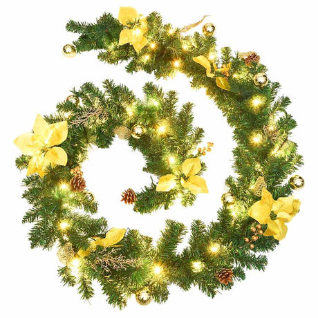 Vidaxl Christmas Garland z światłami LED 2,7 M PVC Green