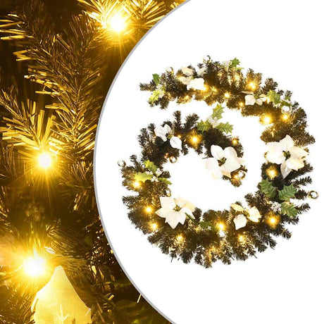 Vidaxl Christmas Garland z światłami LED 2,7 M PVC Black