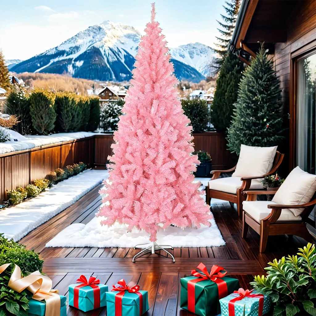 Vidaxl kunstkerstboom ze standardowym 210 cm PVC Róż