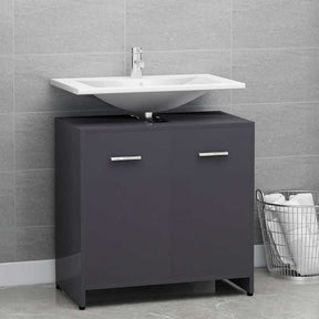 Vidaxl badkamerkast 60x33x61 cm spaanplaat hoogglans grijs